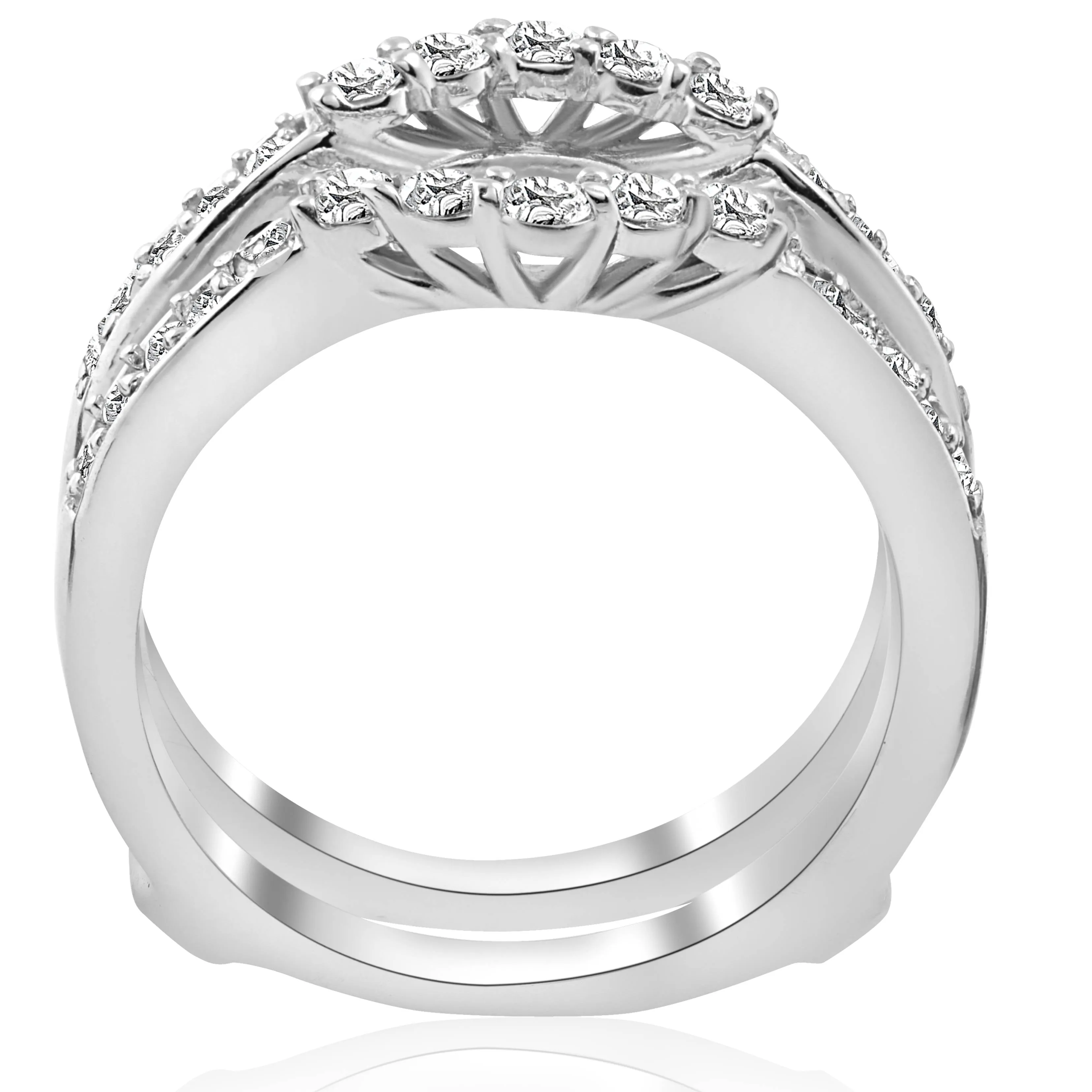 1/2ct Diamond Guard Ring Insert Enhancer 14K White Gold