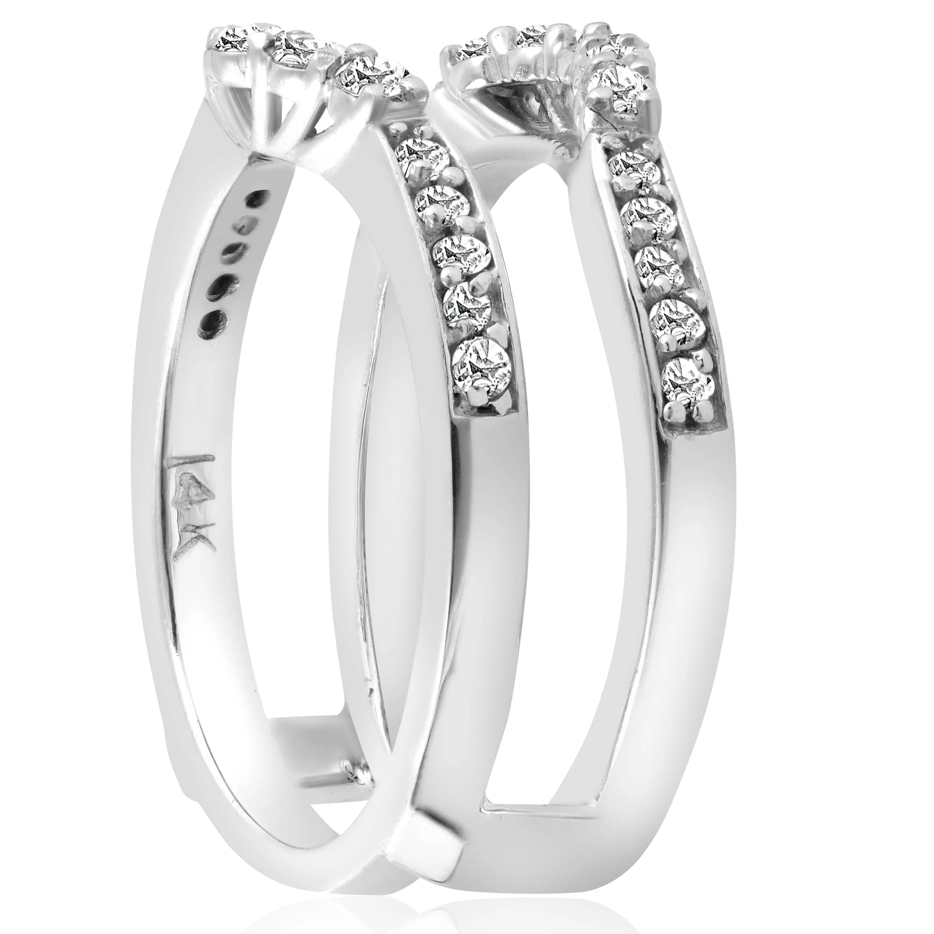 1/2ct Diamond Guard Ring Insert Enhancer 14K White Gold