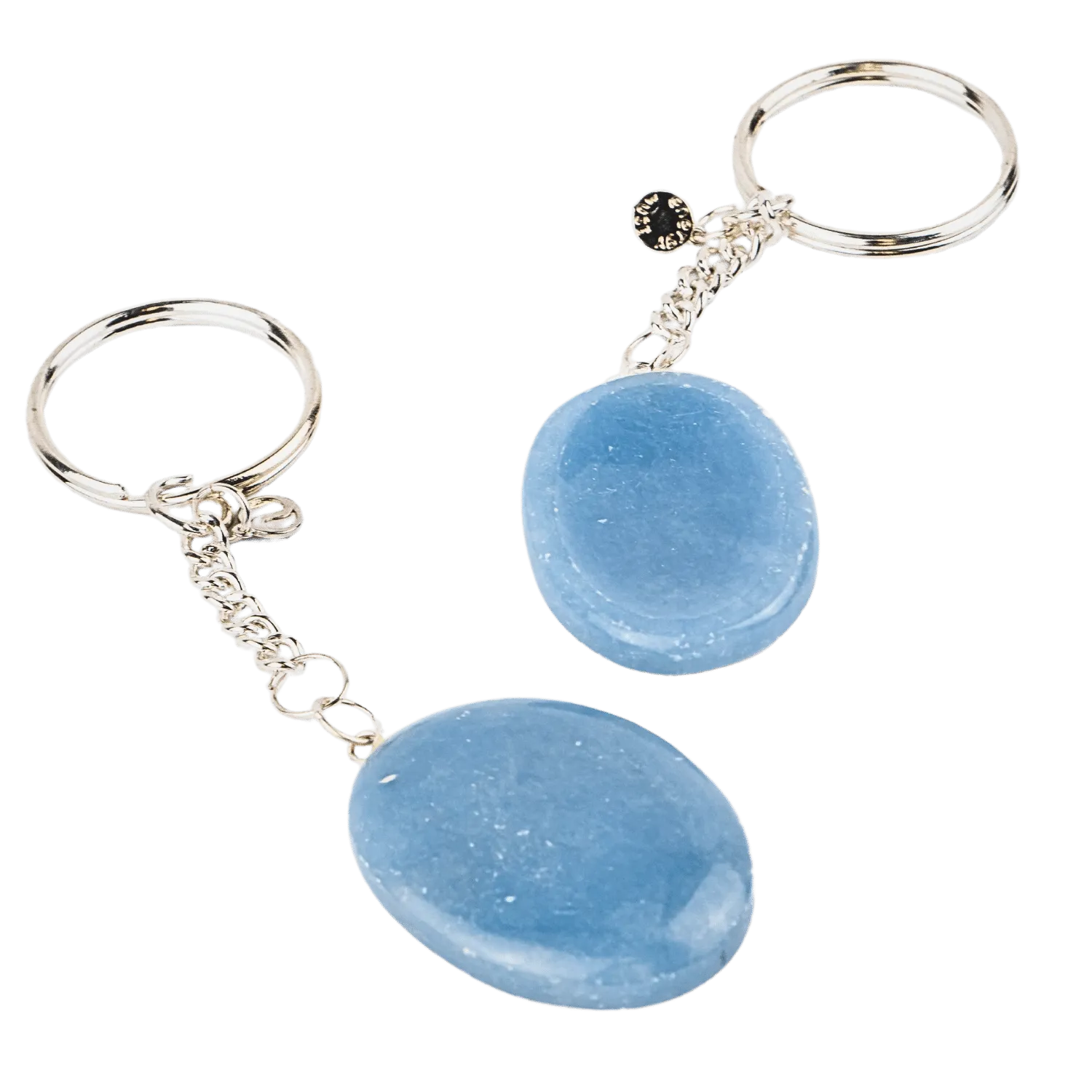 Angelite Worry Stone Keychain