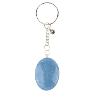 Angelite Worry Stone Keychain