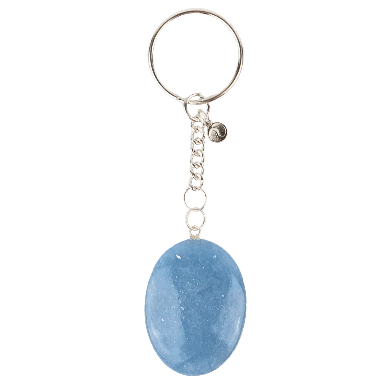 Angelite Worry Stone Keychain