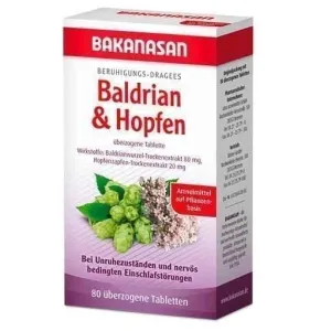 BAKANASAN Soothing Dragees Valerian & Hops 80 pcs