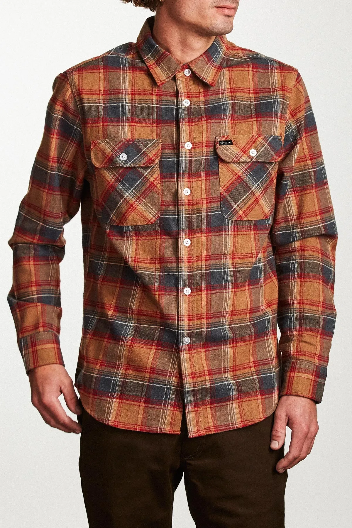 Bowery L/S Flannel - Navy/Copper