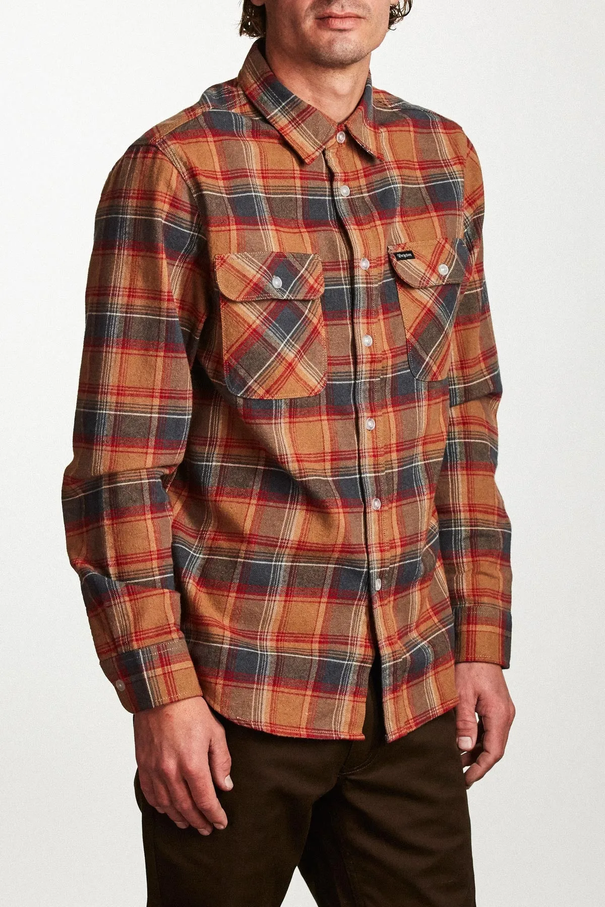 Bowery L/S Flannel - Navy/Copper