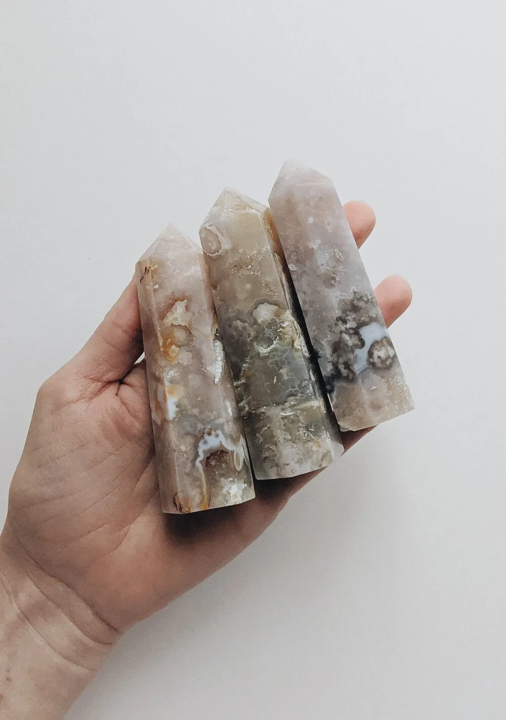 Cherry Blossom Agate Polished Towers