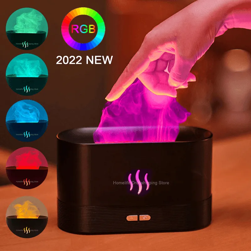 Colorful Flame Air Humidifier USB Aroma Diffuser