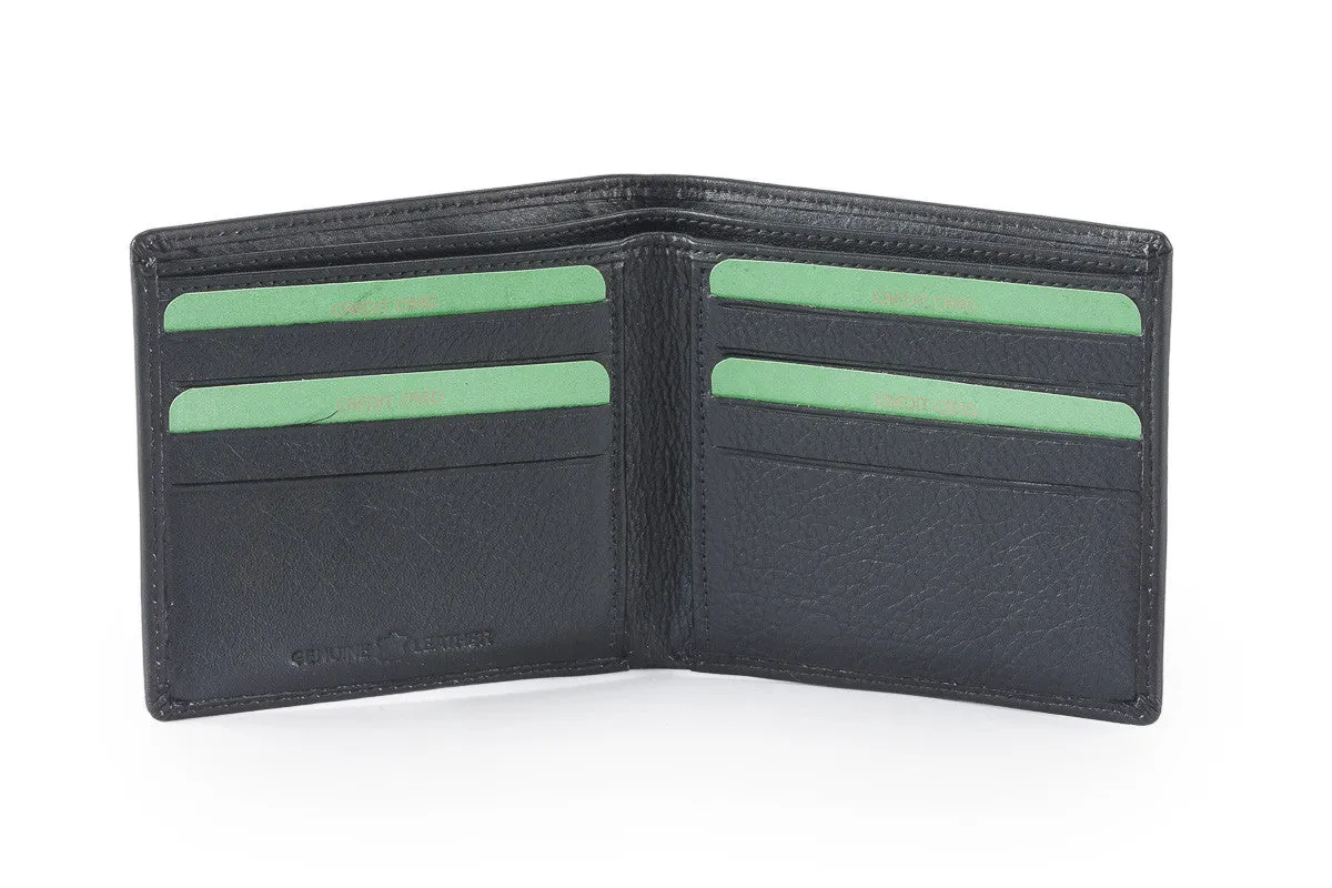 Genuine leather slim wallet #GW53 Black