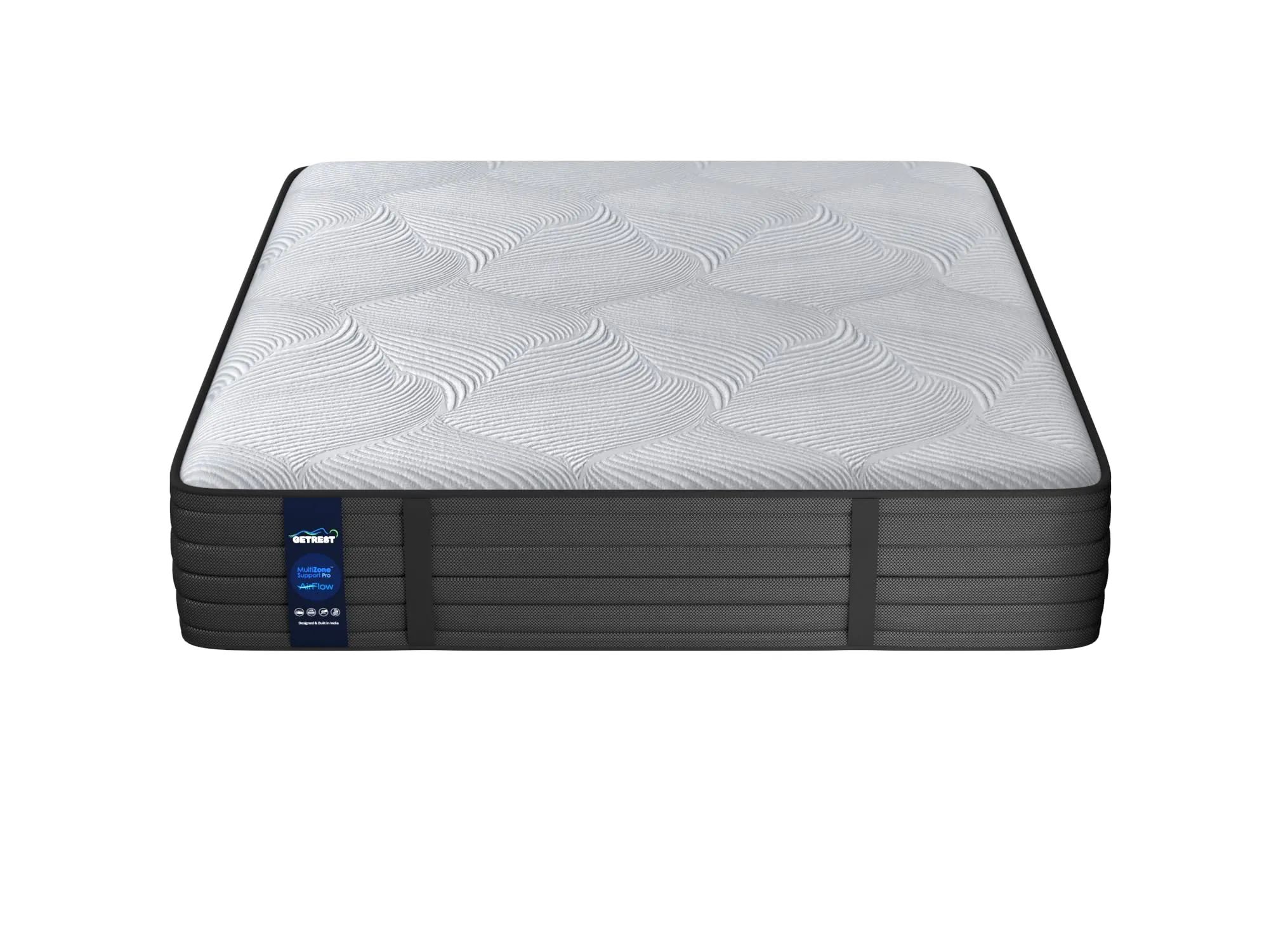 GetRest LuxeAdapt 12-inch- India's 1st Space-Induced ErgoMax Hyper Contour Design Mattress for Back Pain| Scientifically and Dr Certifed 7-Layered| Pocket Springs & Memory Foam|78x72x12 inch|King