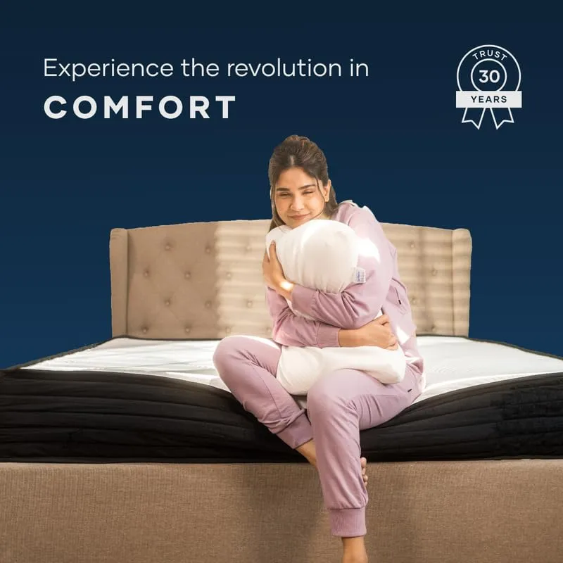 GetRest LuxeAdapt 12-inch- Organic Latex|India's 1st Space-Induced ErgoMax Hyper Contour Mattress for Back Pain Relief | Scientifically and Dr Certifed 7-Layered| Pocket Springs|72x72x12 inch| King