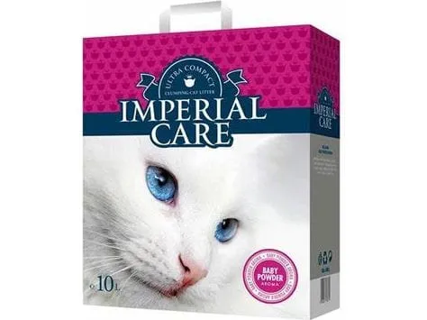 MPERIAL CARE premium clumping cat litter - ultra compact granulation - with BABY POWDER aroma 10L