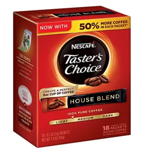 Nescafe Taster's Choice Instant Coffee House Blend Sticks 18ct