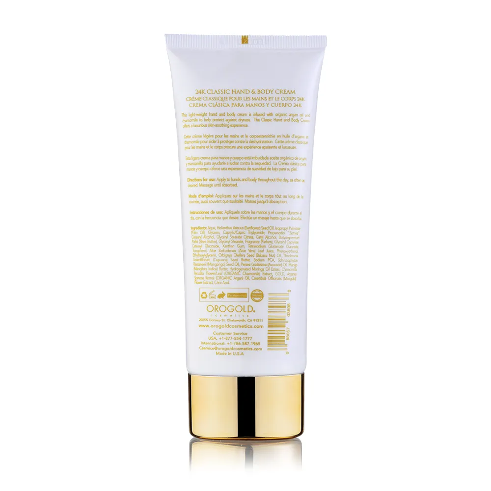 Orogold Cosmetics White Gold 24K Classic Hand & Body Cream 100ml