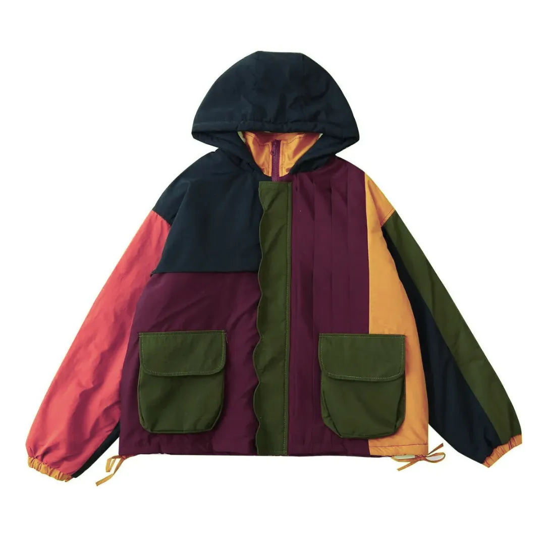 Pre Order:  Colorful Hooded Thick Lined Jacket