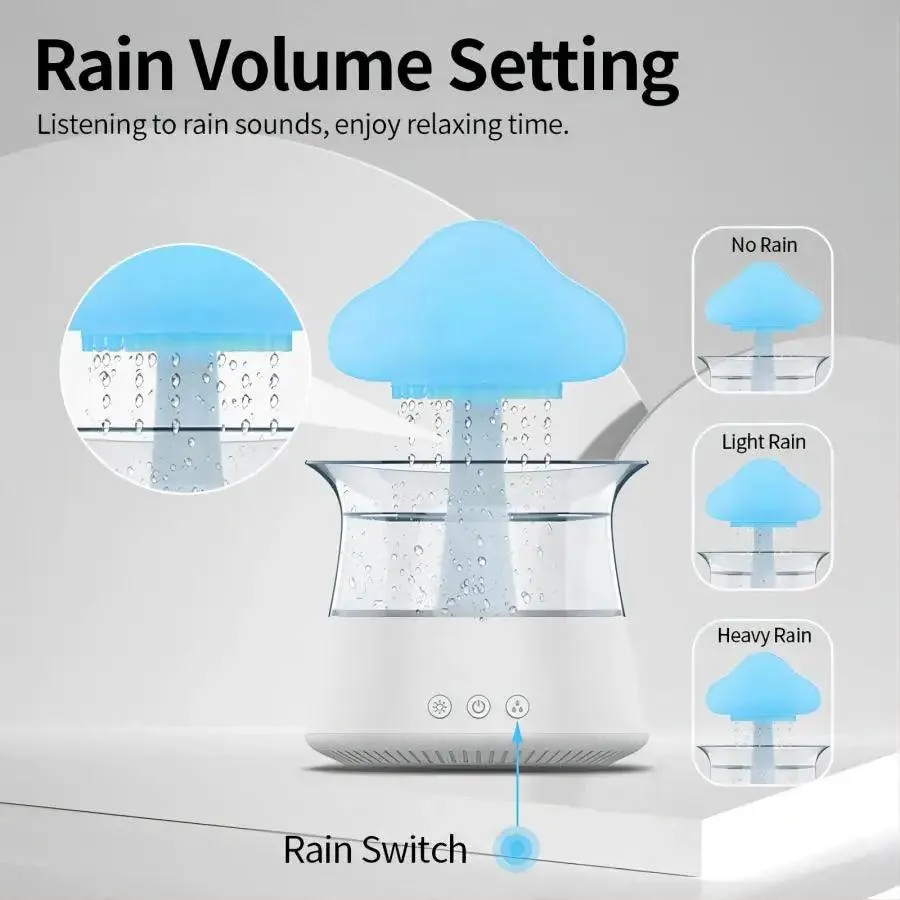 Relax Rain Diffuser Humidifier Raindrop Aromatherapy Machine Colorful