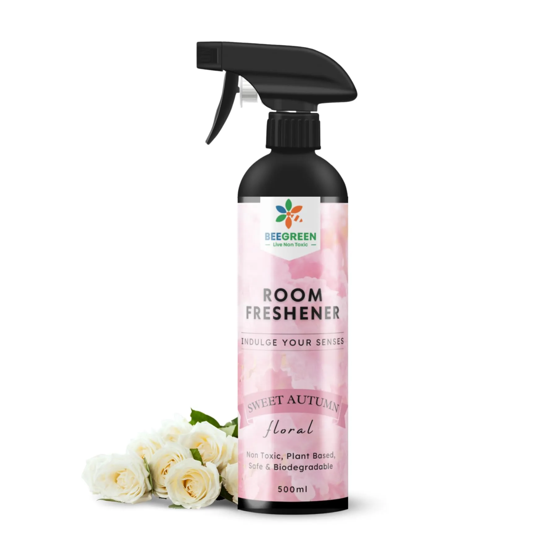 Room Freshener Sweet Autumn-500 ml, Plant Based Ingredients, Floral Fragrance, Natural, Eco-friendly & Biodegradable, Essential Oils, Irritant-Free, Chemical-Free, Alcohol-Free