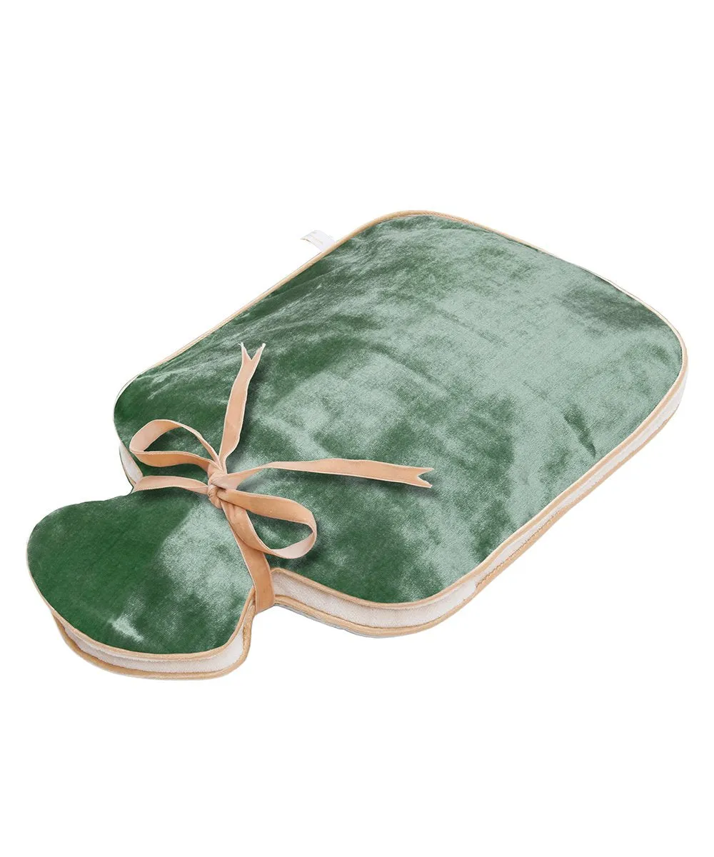 Silk Velvet Hot Water Bottle - Jade