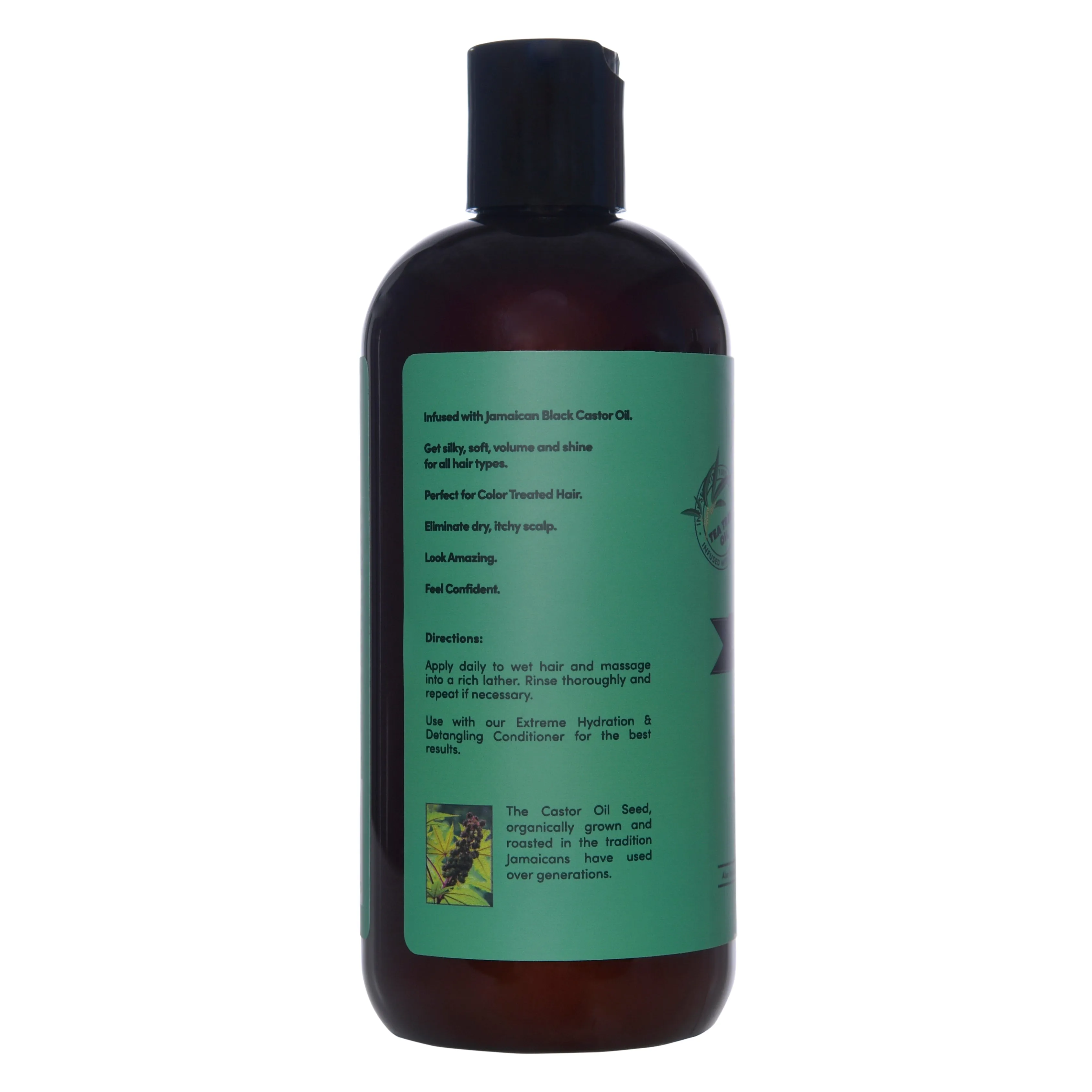 Sunny Isle Jamaican Black Castor Oil Tea Tree Mint Extreme Hydration and Detangling Shampoo - 12oz