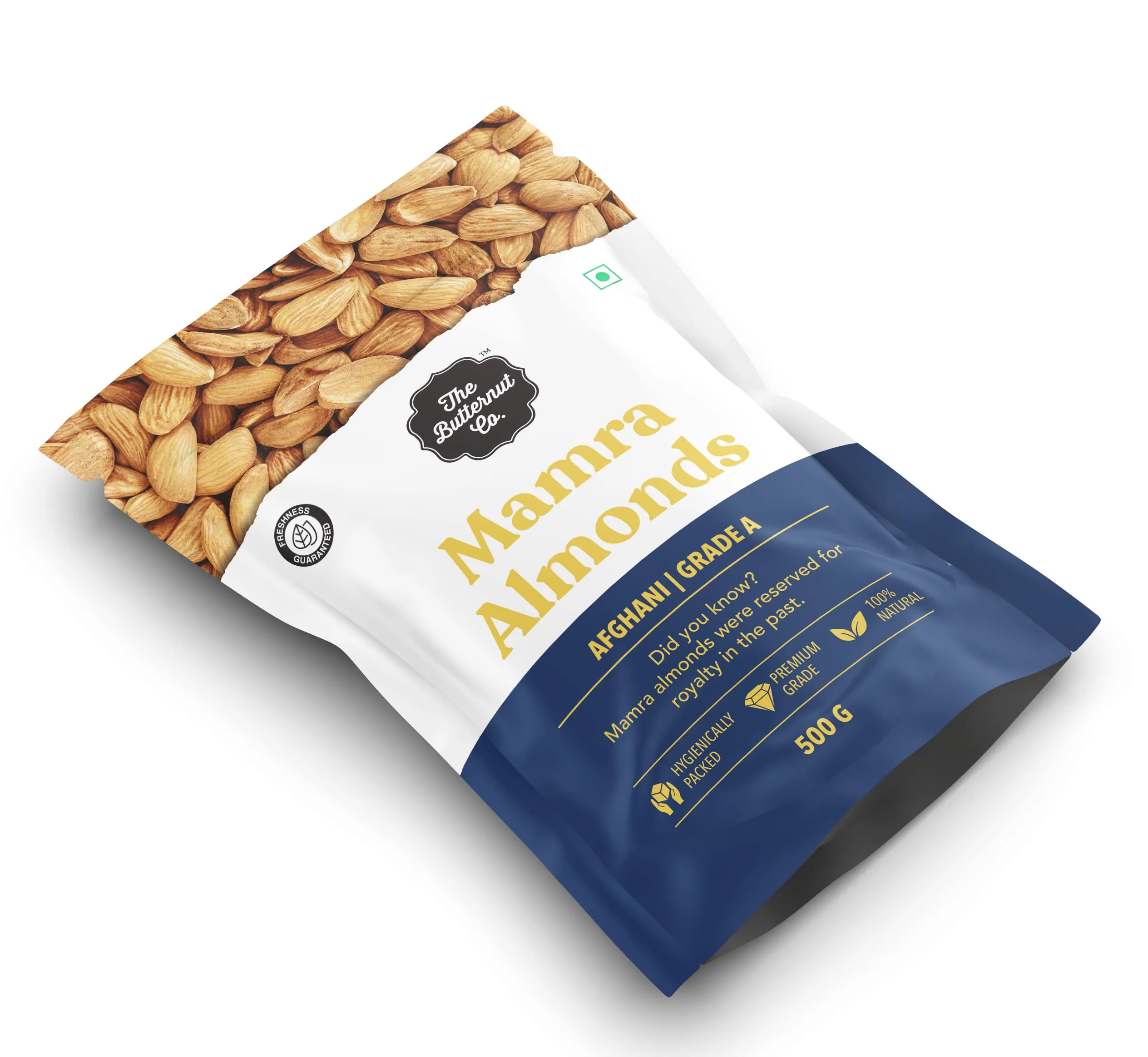 The Butternut Co. Premium Mamra Almonds 500g | Afghani Grade A Badam | 100% Natural | High Protein & High Fiber | Gluten Free | Whole Natural Almonds