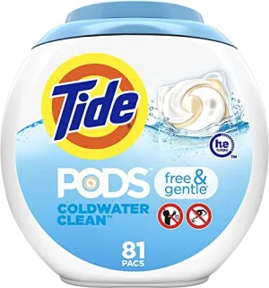 Tide PODS-free and Gentle HE Turbo Laundry Detergent Pacs 81-load Tub