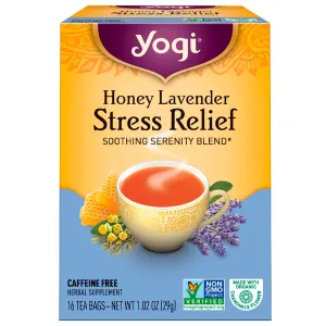 YOGI TEA - Honey Lavender Stress Relief Tea - 6 x 16 Tea Bags